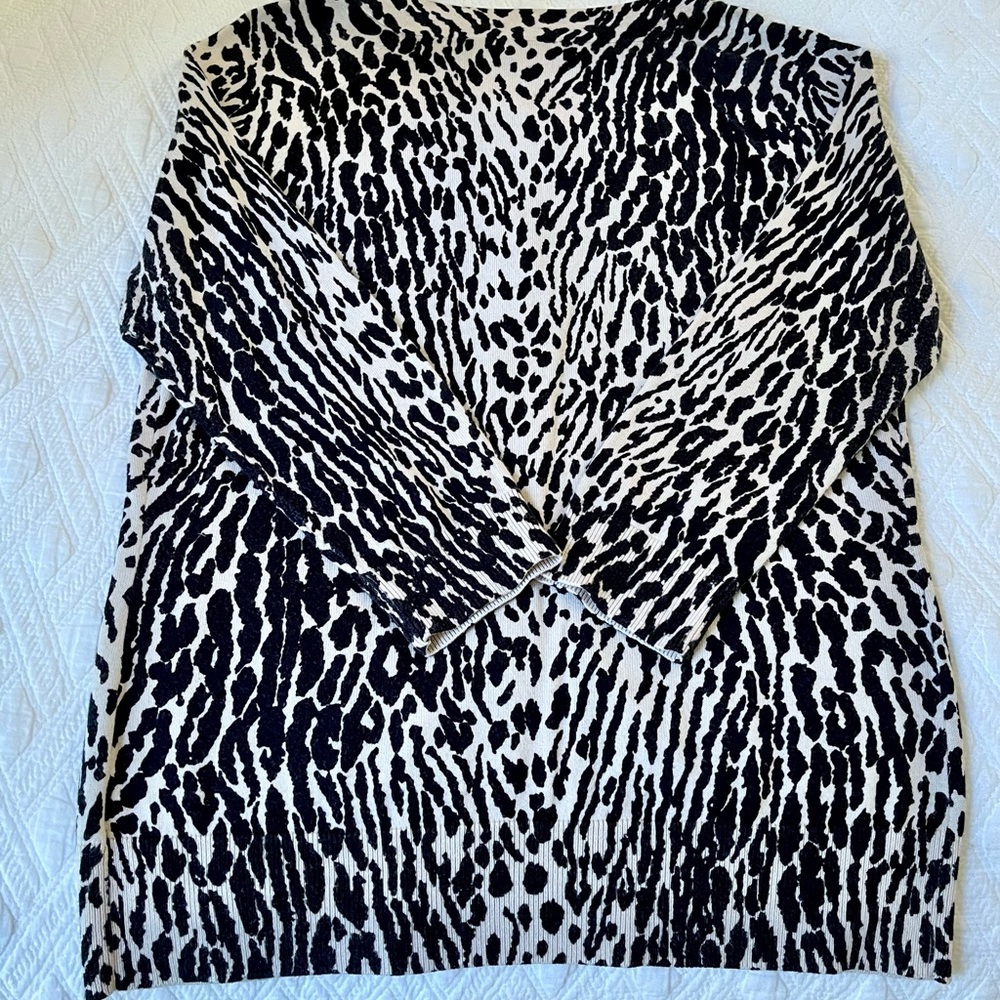 Talbots Leopard Print Cardigan Size Small Euc Cla… - image 7